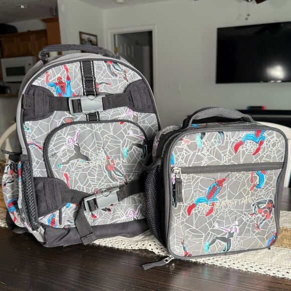 Pottery Barn Kids Sebastian Spidey & Friends Back Pack Lunch Box Set - Picture 1 of 11